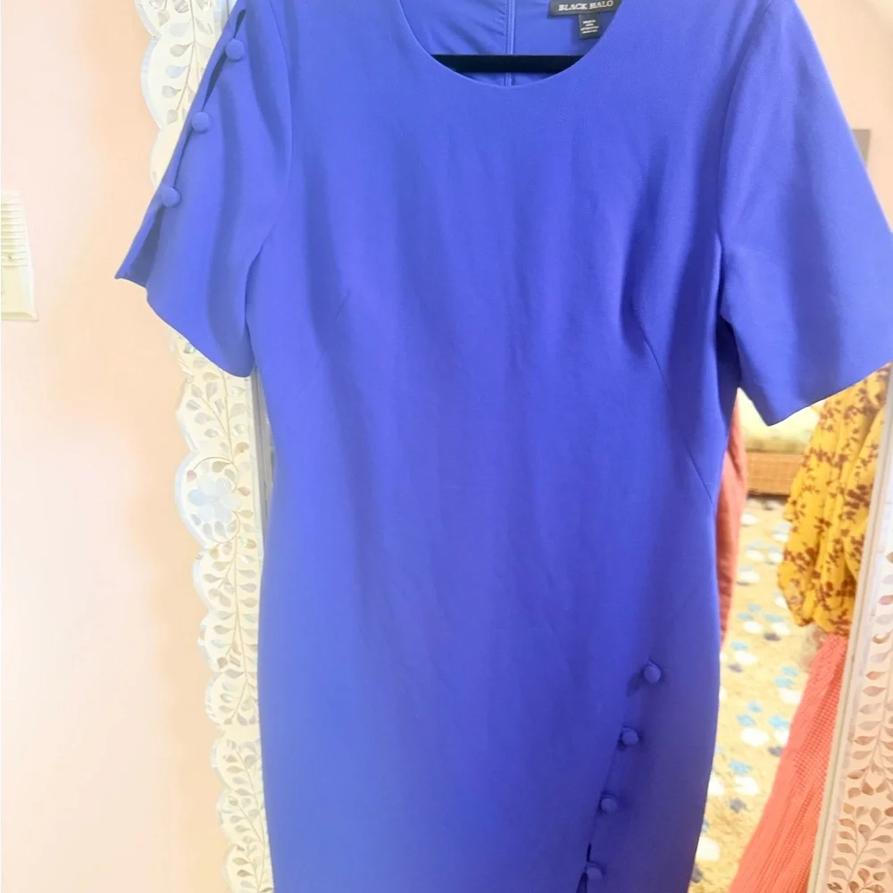 Black Halo Cobalt Blue Sheath Dress - Picture 2 of 3